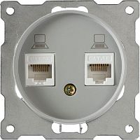 Розетка компьютерная без рамки OneKeyElectro Florence 2-м. RJ45 5e серый картинка